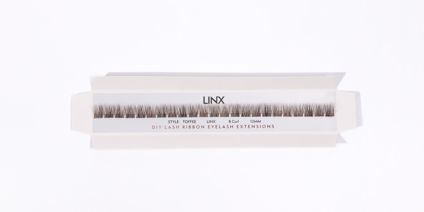 LINX false eyelashes on a white background 12mm black and brown diy lashes
