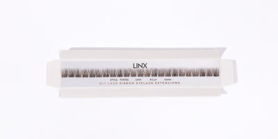 LINX false eyelashes on a white background 12mm black and brown diy lashes