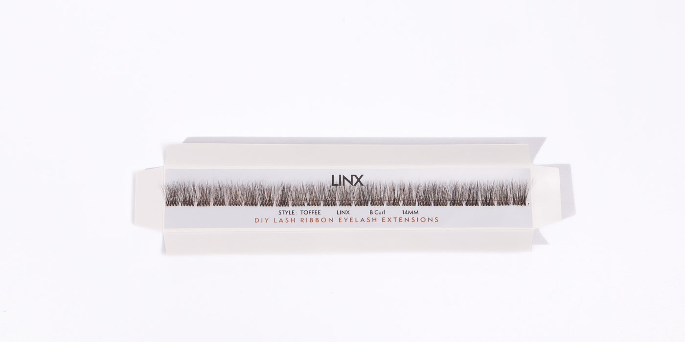 LINX false eyelashes packaging on a white background 14mm reusable diy lashes